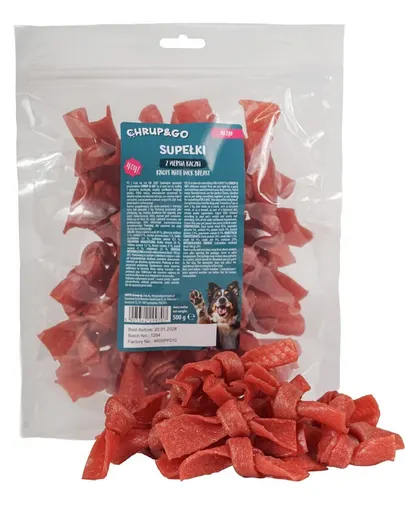 CHRUP&GO Batoane împletite cu piept de rață 500 g gustare pentru câini