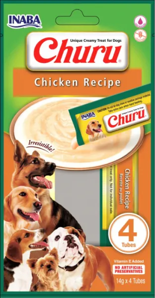 Churu Recompense Cremoase pentru caini cu Pui 4 x 14 g