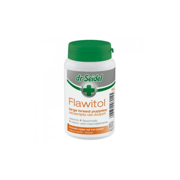 Complex de vitamine, flavonoizi, microelemente si macroelemente, Flawitol Puppy Large Breed, Dr. Seidel, 60 Tablete