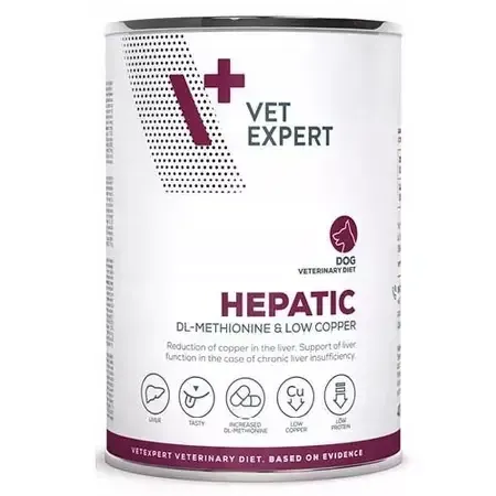 Conserva dietetica pentru caini 4T Hepatic VetExpert 400 gr