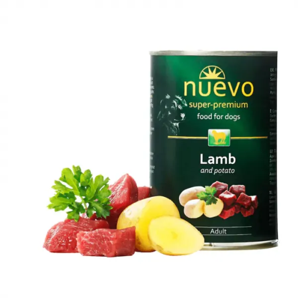 Conserva pentru caini Nuevo cu miel  cartofi 400 gr