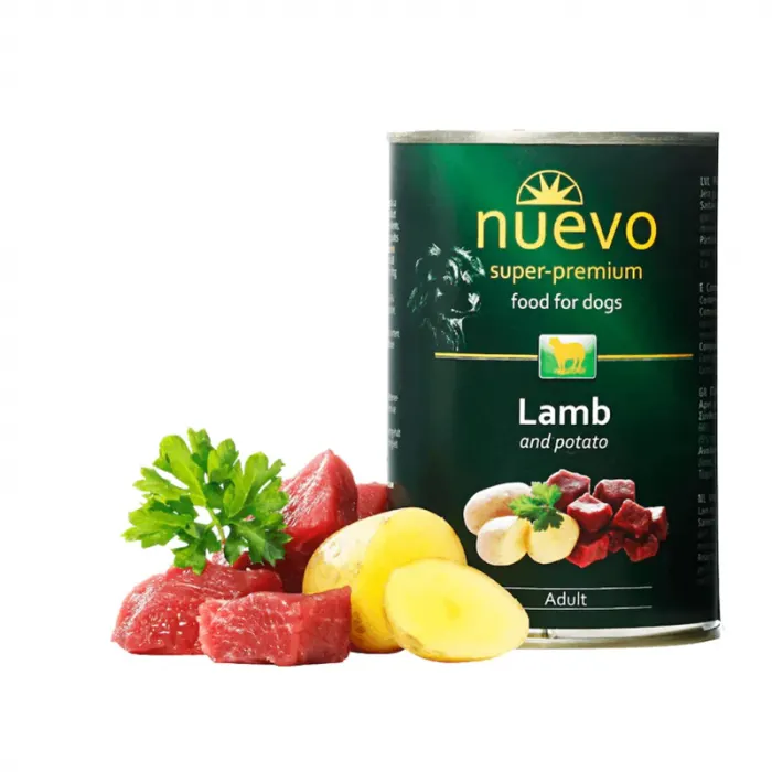 Conserva pentru caini Nuevo cu miel  cartofi 400 gr