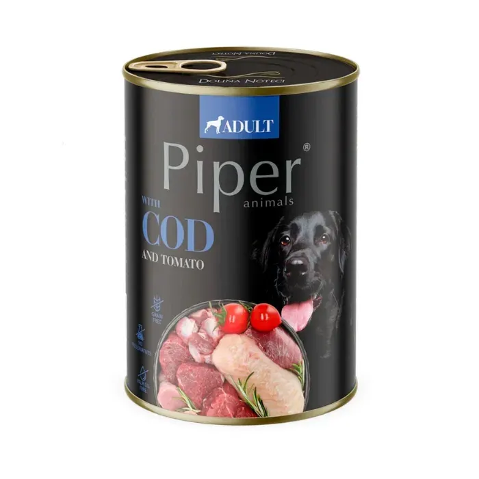 Conserva pentru caini Piper Adult cu cod  tomate 400 gr