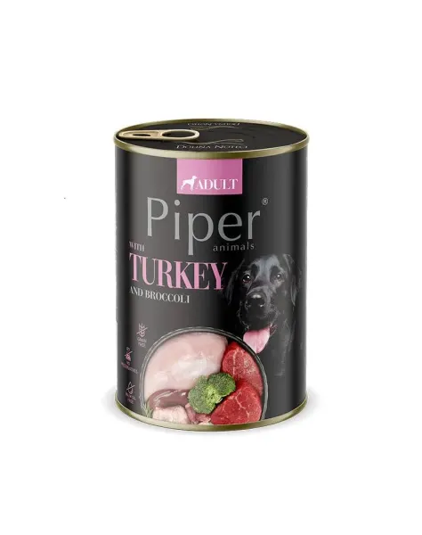 Conserva pentru caini Piper Adult cu curcan  broccoli 400 gr