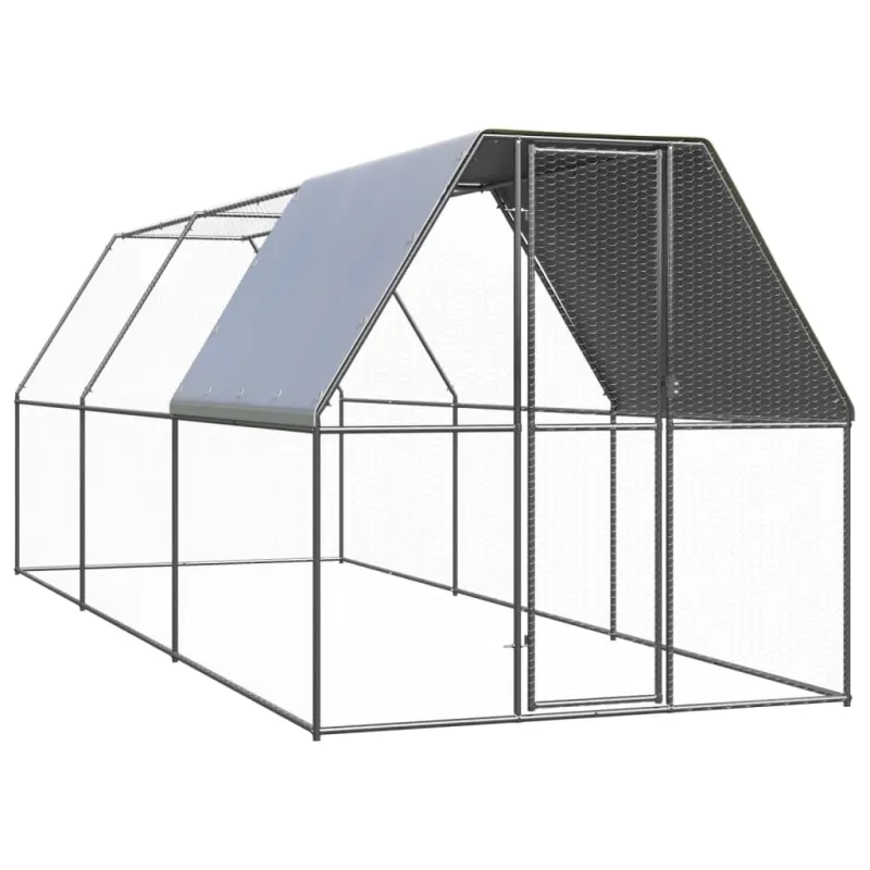 Cotet de exterior pentru pasari, 2x6x2 m, otel zincat