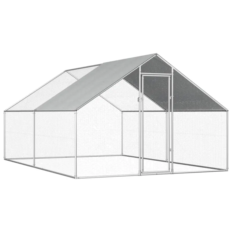 Cotet de pasari pentru exterior, 2,75x4x1,92 m, otel galvanizat