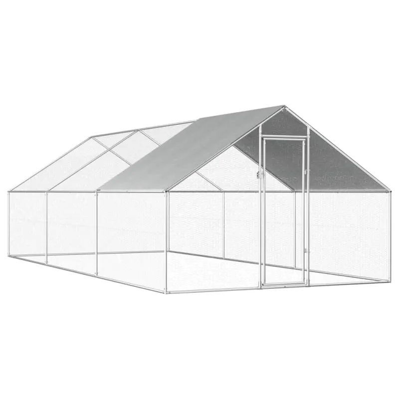 Cotet de pasari pentru exterior, 2,75x6x1,92 m, otel galvanizat