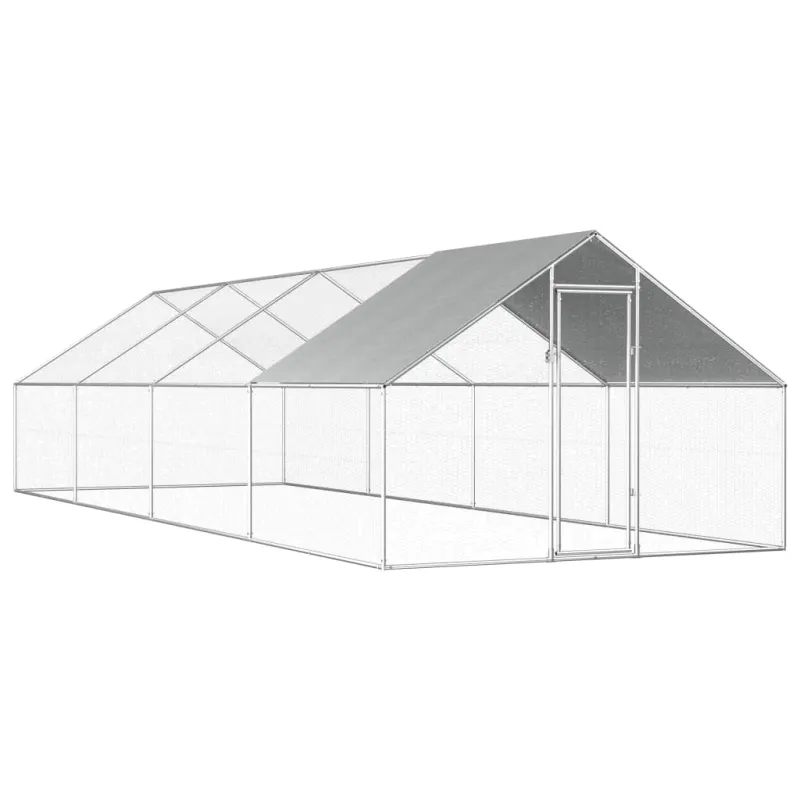 Cotet de pasari pentru exterior, 2,75x8x1,92m, otel galvanizat
