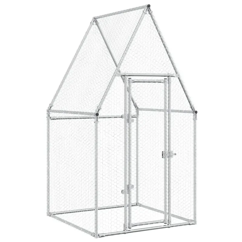 Cotet pentru pasari, gri, 100x100x190 cm, otel galvanizat