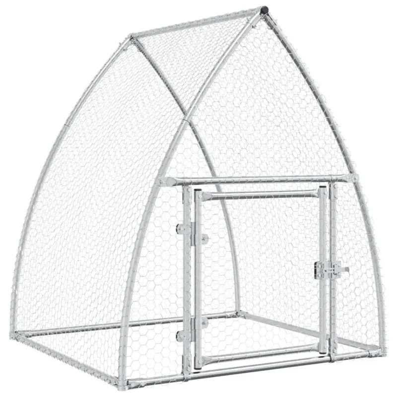 Cotet pentru pasari, gri, 100x105x120 cm, otel galvanizat