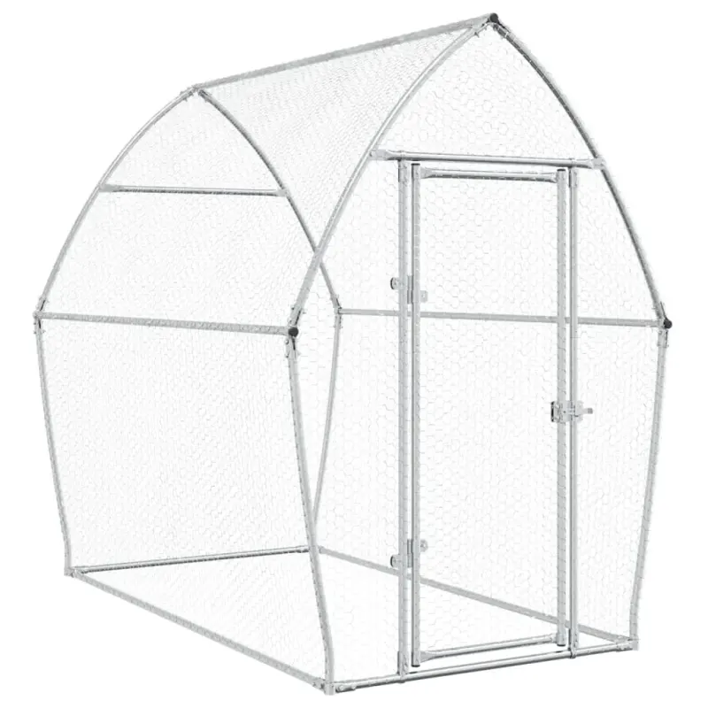 Cotet pentru pasari, gri, 200x105x182 cm, otel galvanizat