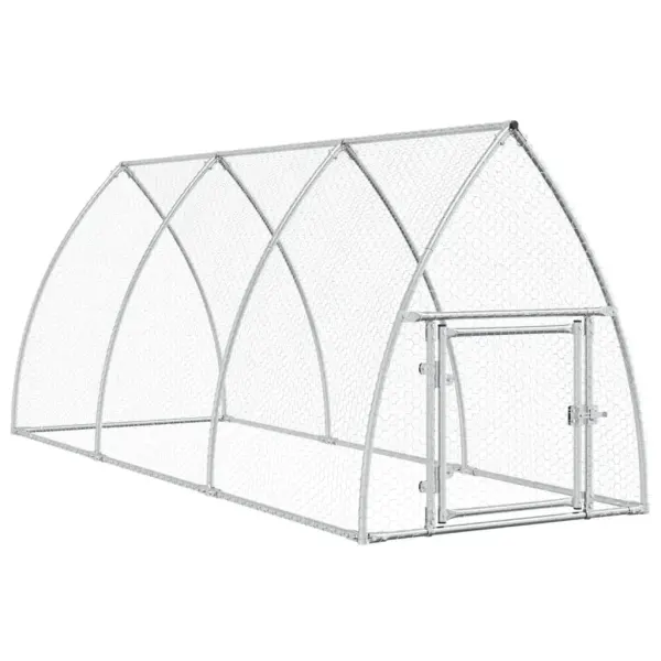 Cotet pentru pasari, gri, 300x105x120 cm, otel galvanizat