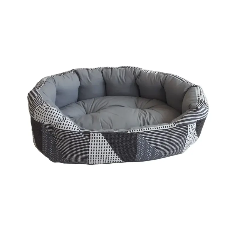 Culcus Textil Caini/ Pisici Orione S Grey/ Black, 48x38x17 cm