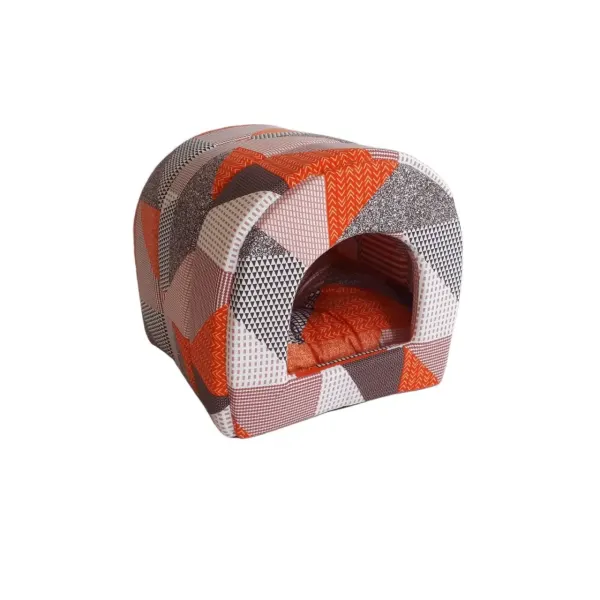 CULCUS TEXTIL PENTRU CAINI SI PISICI TUNEL ORANGE-BROWN 42x38x38/60005912