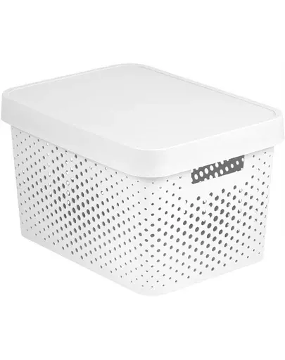 CURVER Coș ajurat cu capac INFINITY 17 L alb