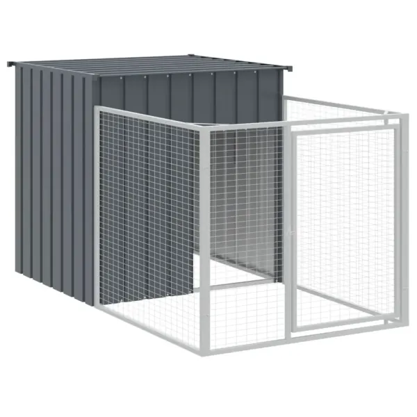 Cusca caine cu tarc antracit 110x201x110 cm otel galvanizat