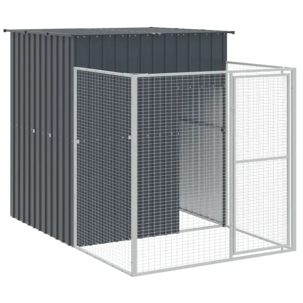 Cusca caine cu tarc antracit 165x251x181 cm otel galvanizat