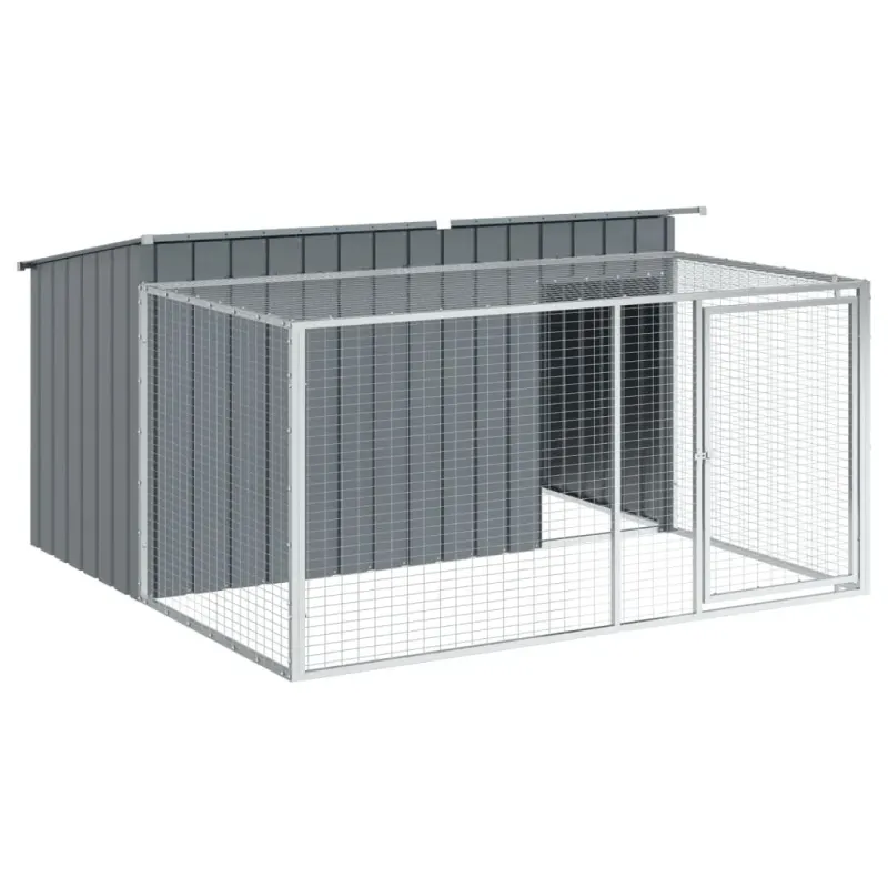 Cusca caine cu tarc antracit 197x194x110 cm otel galvanizat