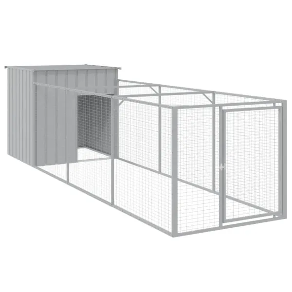 Cusca de caine & tarc gri deschis 110x405x110cm otel galvanizat