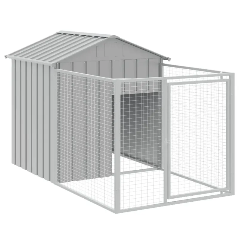 Cusca de caine & tarc gri deschis 117x201x123cm otel galvanizat