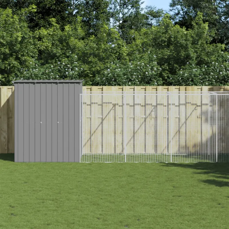Cusca de caine & tarc gri deschis 165x863x181cm otel galvanizat