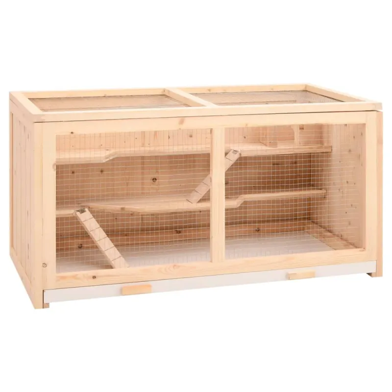 Cusca pentru hamsteri, 89,5x45x45 cm, lemn masiv de brad