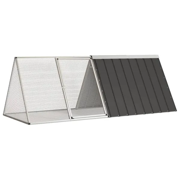 Gossi cusca pentru iepuri antracit 201,5x80,5x71 cm otel galvanizat