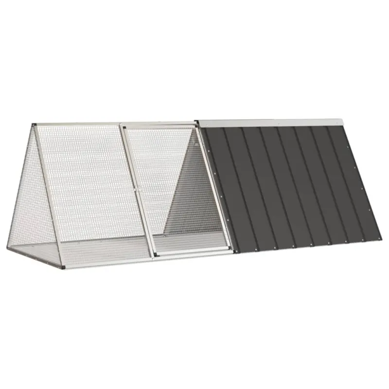 Cusca pentru iepuri antracit 201,5x80,5x71 cm otel galvanizat