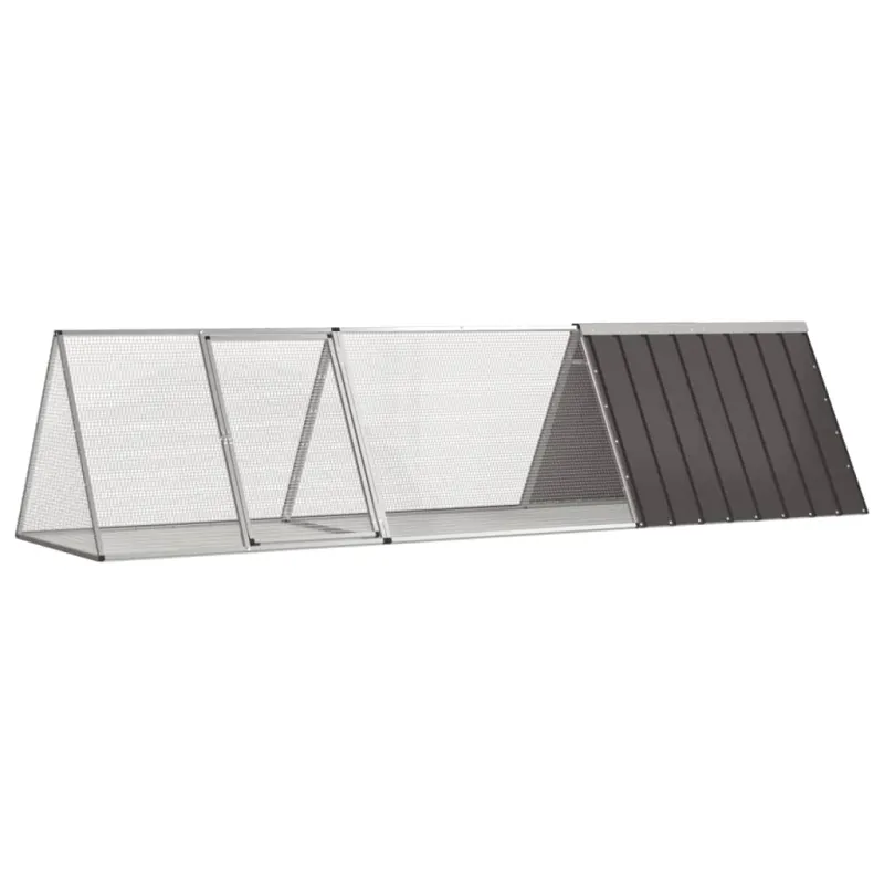 Cusca pentru iepuri antracit 302,5x80,5x71 cm otel galvanizat