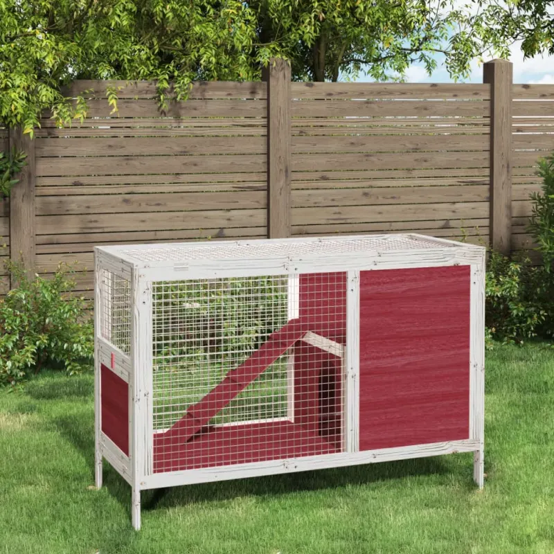 Cusca pentru iepuri cafeniu 103x44x69,5 cm lemn masiv de pin
