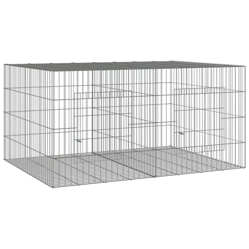 Cusca pentru iepuri, 2 panouri, 110x79x54 cm, fier galvanizat