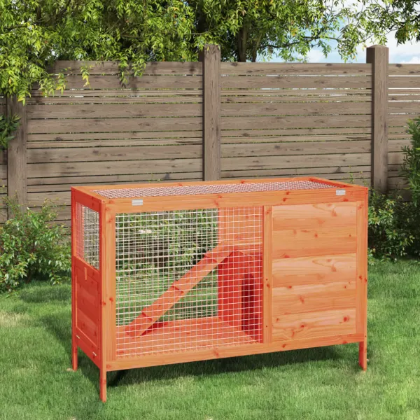 Gossi cusca pentru iepuri maro 103x44x69,5 cm lemn masiv de pin