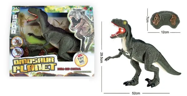 Dinozaur Interactiv cu Telecomandă Dinosaur Planet, Infrared Control, Efecte Lumină și Sunet, Mers Realist Engross – Jucărie pentru Copii 3+ Ani