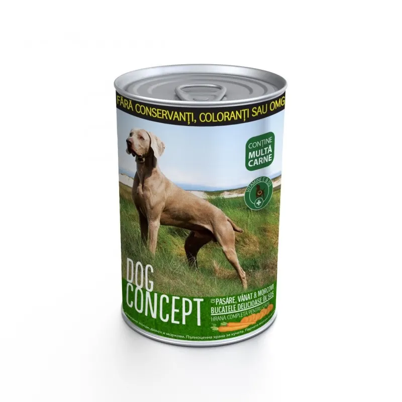 Dog Concept Cons Pasare/Vanat Morcovi 415 g