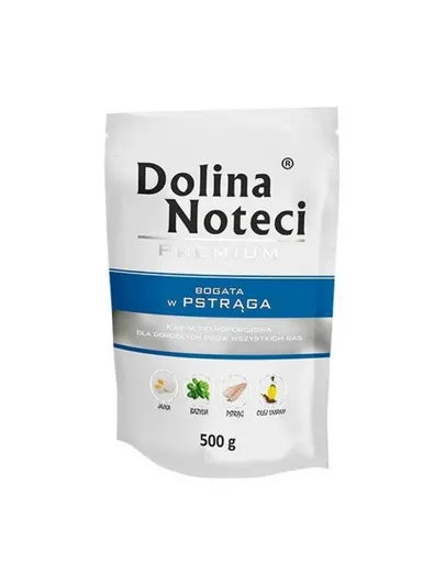 DOLINA NOTECI Premium Bogata in pastrav pentru caini 10 x 500 g