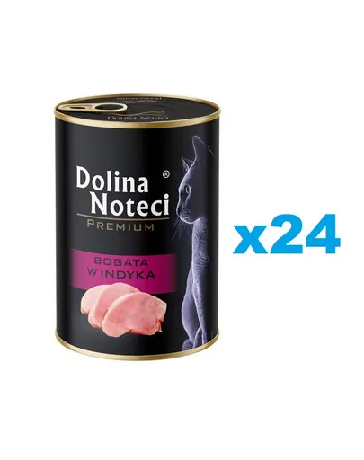 DOLINA NOTECI Premium hrană umedă pisici 24x400 g curcan