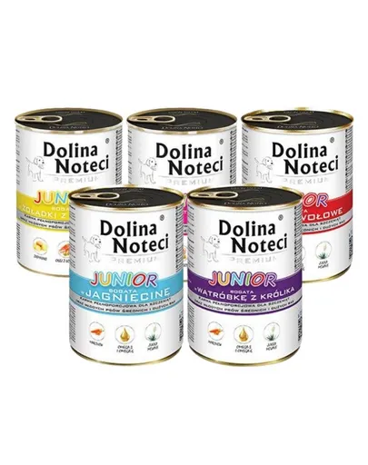 DOLINA NOTECI Premium Junior set conserve caini junior 48x400g mix arome
