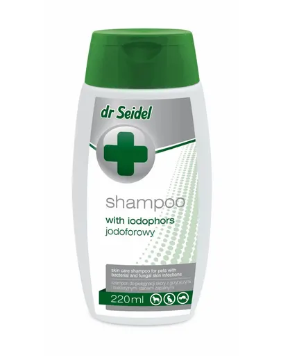 DR SEIDEL șampon iodofor câini infecții bacteriene și fungice 220 ml