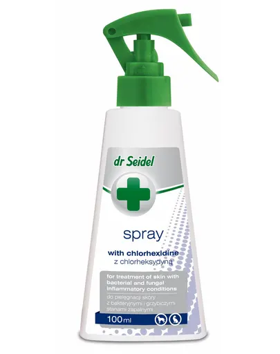 DR SEIDEL spray cu clorhexidină câini și pisici infecții piele 100 ml