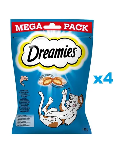 DREAMIES Mega Pack 4x180 g gustare cu somon pentru pisici