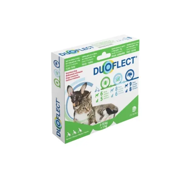 Duoflect Cat (>5 kg) and Dog (S), 3 pipete, 2-10 kg