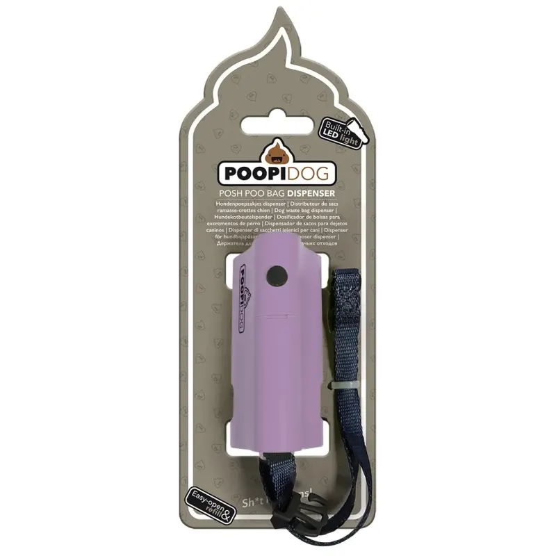 DuvoPlus Dispenser Pungi Igienice, cu LED, 8.5x4x6 cm, Mov