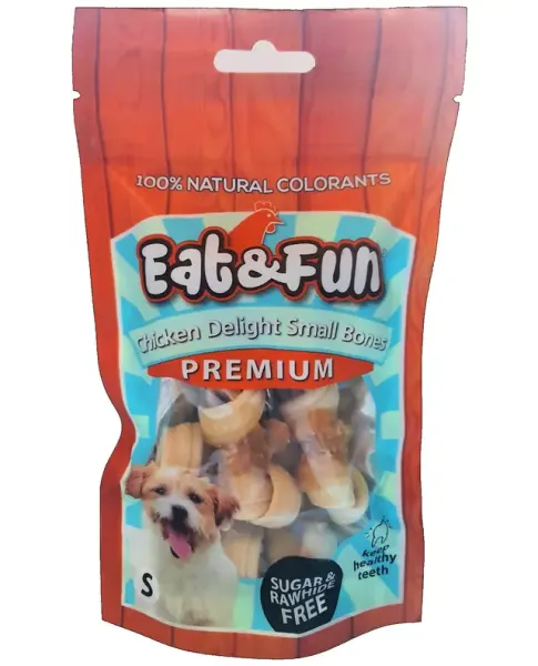 Eat&amp;Fun Recompense Caini Chicken Delights Small Bones 105 G