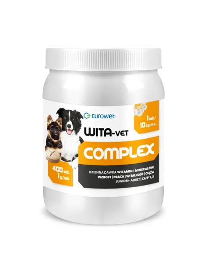 EUROWET Wita-Vet Complex vitamine și minerale pentru câini 400 tab x 1 g