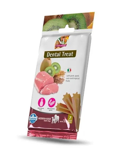 FARMINA N&amp;D Tropical Selection Dental Treat Pork Medium/Maxi 100 g recompense dentare pentru caini de talie medie si mare