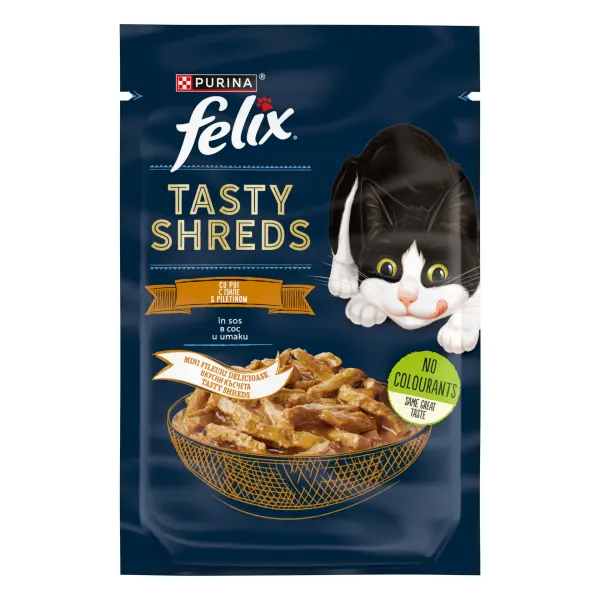 Felix Tasty Shreds Plic Pui in sos 80 g