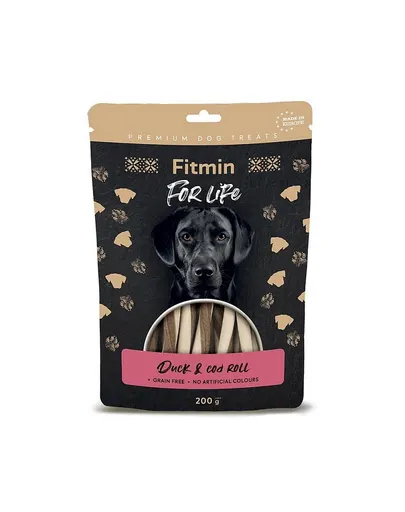 FITMIN For Life Duck & Cod Roll fâșii cu rață și cod 200 g recompensă pentru câini