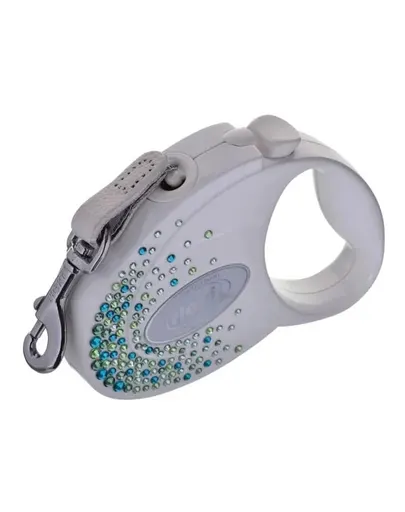 FLEXI Glam Splash Leaf Lesa automata cu banda 5m M decorata cu cristale Swarovski, alb