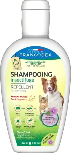 Francodex, sampon antiparazitar repelent dog/ cat fruit, 250 ml