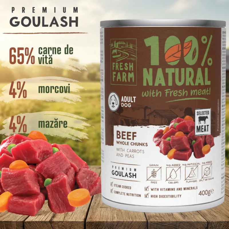 Fresh Farm Goulash with beef, carrots and peas 400 gr